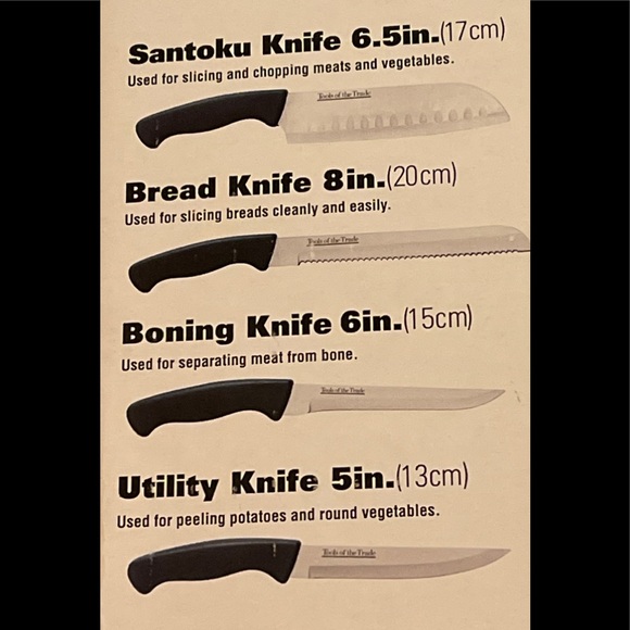 CUTLERY SET 16 PIECE MACY’S “TOOLS OF THE TRADE” STAINLESS STEEL with block - Picture 3 of 9